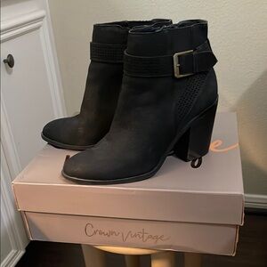 Crown Vintage Black Ankle Boots